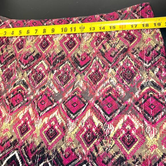 J.Jill Straight & Pencil Stretch Skirt L Multicolor Cotton Blend Geometric Print - Picture 7 of 7